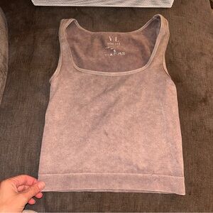 Vital Life brown Mauve Tank Top ribbed athletic crop fitted small